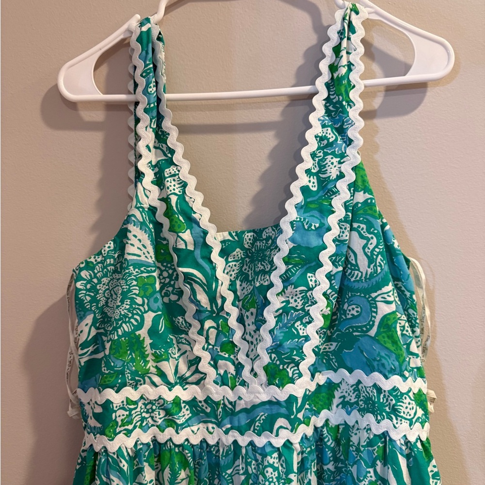 Lilly Pulitzer Teal and White Patterned Dress